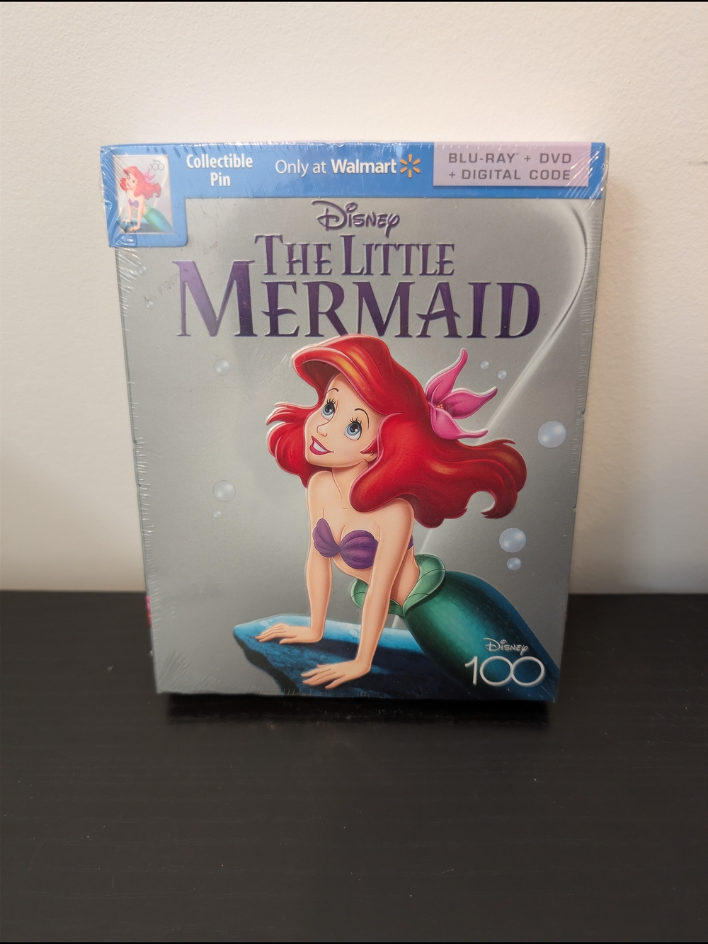 Disney 100 The Little Mermaid Blu-Ray/DVD with LE Little Mermaid Pin
